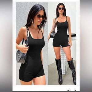 Black and Pink Ribbed Rompers